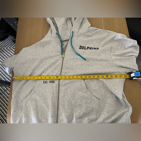 West by Erin Andrews|Heathered Gray Miami Dolphins Plus Size Full Zip Hoodie••• - Picture 15 of 16